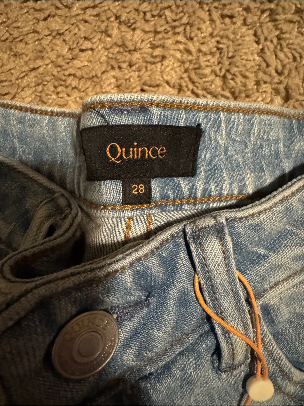 Classic Light Blue Denim Cutoff Shorts - Women's Quince Bella Cut Off - Picture 6 of 7